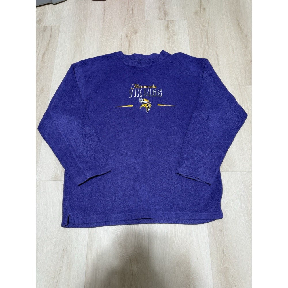 Minnesota Vikings Pullover Embroidered Logo Purple Polyester Men's XL NFL